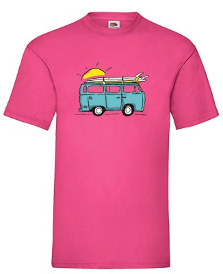 FRUIT OF THE LOOM T-shirt με στάμπα K6105 ΦΟΥΞΙΑ